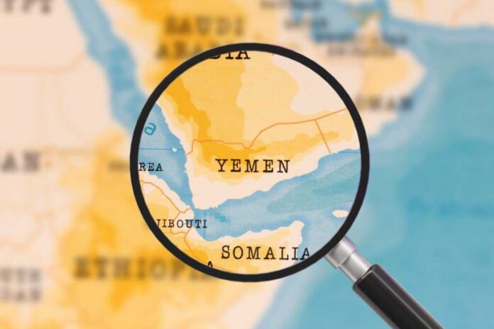 A,Magnifying,Glass,On,Yemen,Of,The,World,Map