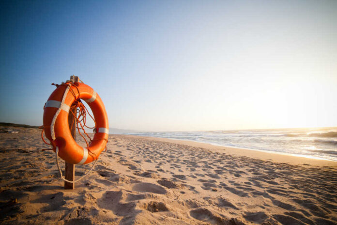 Life,Buoy,In,Sunset