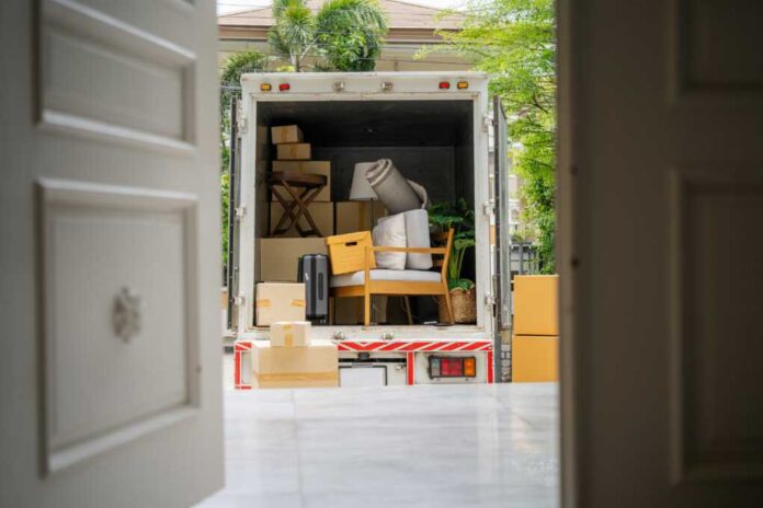 Back,Of,A,Truck,Carrying,Goods,Moving,House