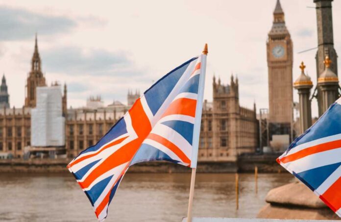 National,Flag,Of,United,Kingdom,Of,Great,Britain,In,London