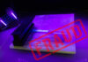 Medicaid FRAUD Panic: Billions Stolen A passport under UV light with a stamp indicating fraud