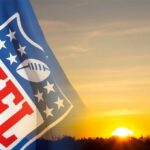 NFL logo overlaying a vibrant sunset