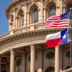 Outrage as National Democrats Snub Texas Race American and Texas flags flying in front of a state capitol building