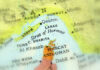 Bahrain Struck—U.S. Retaliates Hard Map highlighting the Strait of Hormuz and surrounding regions
