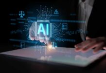 AI Freeze Gambit Smells Like Power Grab A hand interacting with a digital interface displaying AI technology