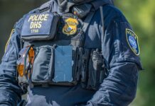 Safety vs. Transparency: DHS Draws Line Police officer in tactical vest with equipment and radio