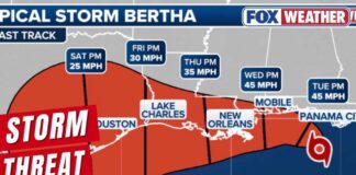 Tropical Storm Bertha Has Formed In The Gulf Of America