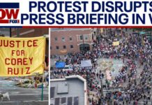 Protest disrupts fatal police shooting press conference