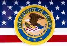 Sealed DOJ Gambit Stirs Due Process Fears Department of Justice seal on American flag background