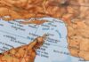 Warship Standoff Chokes World’s Energy Artery Detailed map showing the Strait of Hormuz and surrounding regions
