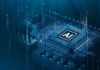 AI Propaganda Floods Feeds — Who’s Pulling Strings? AI chip on a circuit board glowing in blue