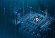 AI Propaganda Floods Feeds — Who’s Pulling Strings? AI chip on a circuit board glowing in blue