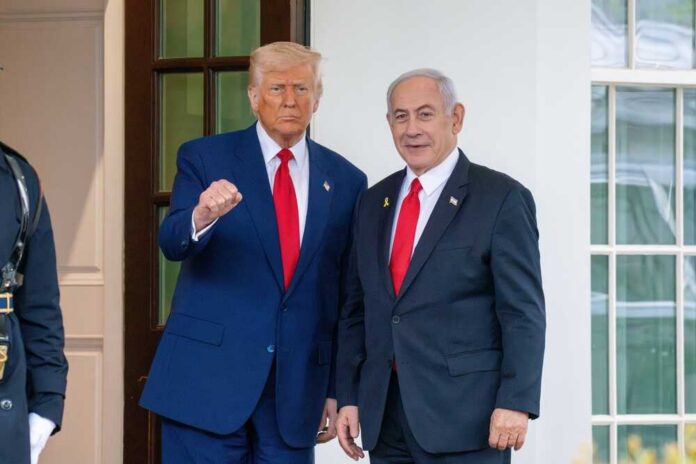 Washington,dc,,United,States,,April,7,2025,,President,Donald,J,Trump Donald Trump and Benjamin Netanyahu standing together at the White House