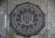 FBI seal mounted on a granite wall
