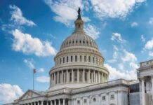 Money Tsunami Hits Swing Districts United States Capitol dome under a partly cloudy sky