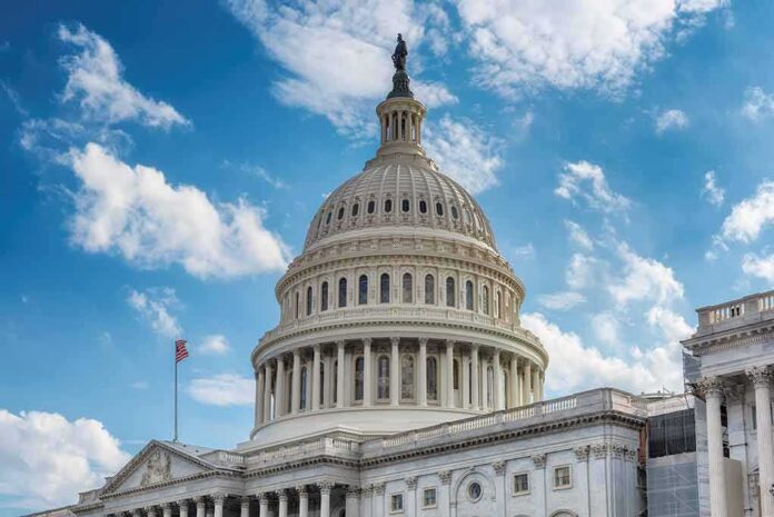 shutterstock_1349634086 United States Capitol dome under a partly cloudy sky