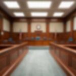DOJ Nails Bizarre Voter Registration Plot Empty courtroom with wooden benches and judge's bench