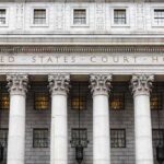 Border Boss Bolts Days After Probe United States courthouse facade with Corinthian columns