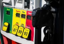 Fuel Deal Sparks Rare Bipartisan Fury Gas pump with diesel, regular, plus, and premium fuel options