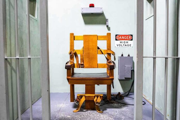 electric chair in a prison execution chamber