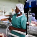 Airport Miss? Ebola Hits Kenya IV drip and blood pressure gauge in a hospital ward