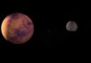 Space Heist: Japan Targets Mars’ Moon A depiction of Mars and its moon in outer space