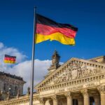 Robot Assault Probe Shocks Germany German flag flying above the Reichstag building